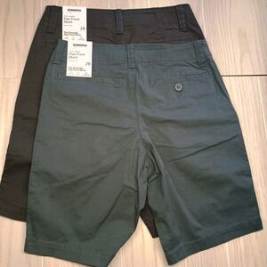 LOT OF 2 SONOMA Men's Chinco Shorts Size 28 10" Inseam Ripstop Cotton Flat Front